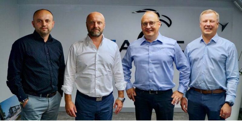 In the picture (from left to right): Eagle Commercial Director Mr. Bartosz Krzewina, Eagle CEO Mr. Marcin Ejma, Pivatic CEO Mr. Jan Tapanainen, and Pivatic Technical Director Mr. Mika Virtanen at the Eagle headquarters.